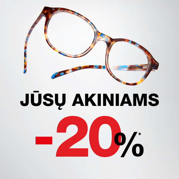 -20 % korekciniams akiniams