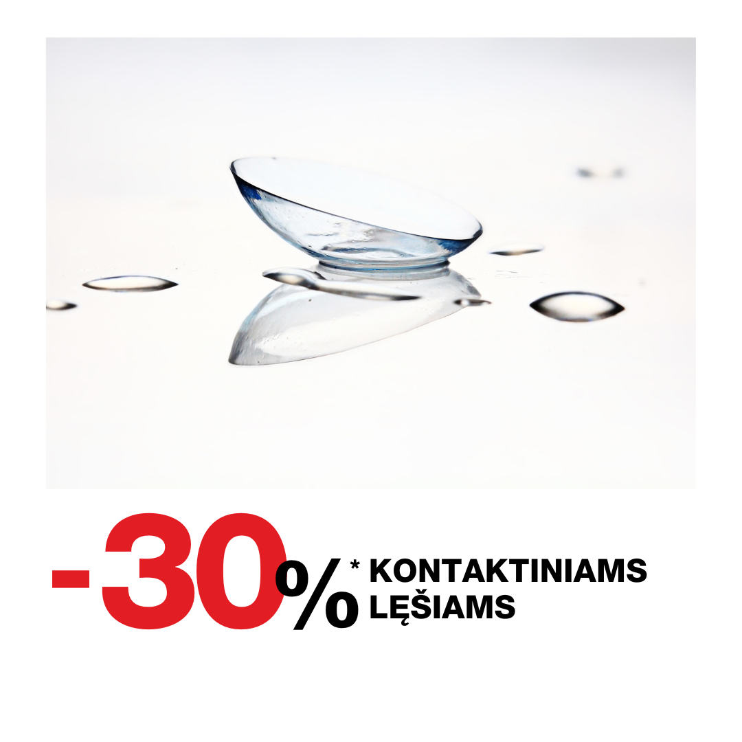 -30 %* kontaktiniams lęšiams